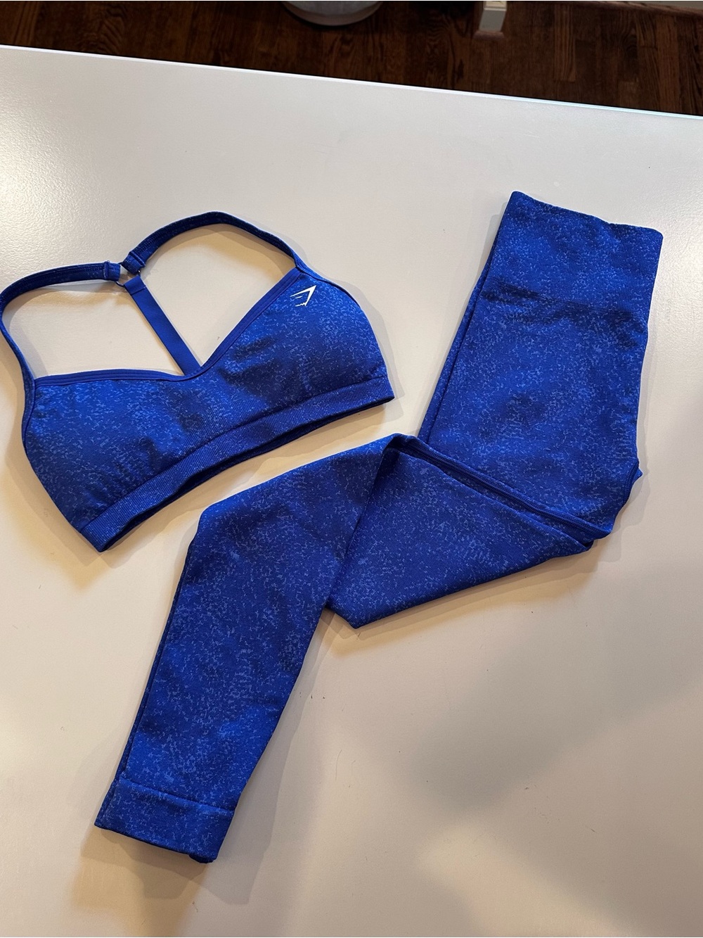 Gymshark Adapt Fleck Force Blue/ Steady Purple Sports Bra & Leggings Set Size S